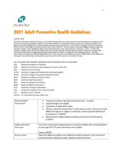 2021 Adult Preventive Health Guidelines