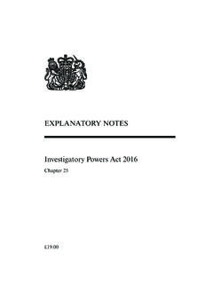 EXPLANATORY NOTES Investigatory Powers Act 2016