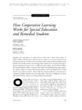 How Cooperative Learning Works for Special …