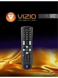 VIZIO VUR6Universal Remote User Manual