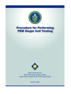 Procedure for Performing PEM Single Cell Testing - Energy