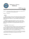 Department of Defense MANUAL - Overview