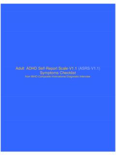 Adult ADHD Self-Report Scale-V1.1 (ASRS-V1.1) Symptoms ...