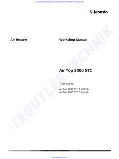 Webasto Airtop 2000STC Workshop manual - Butler Technik