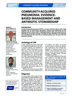 Community-aCquired pneumonia: evidenCe- based …