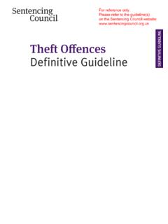 Theft Offences Definitive Guideline - Sentencing Council