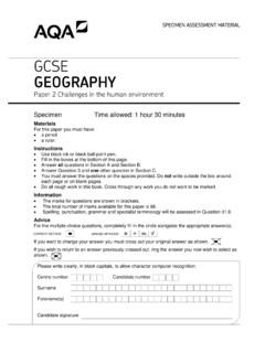 GCSE Geography Paper 2 Challenges in the human …