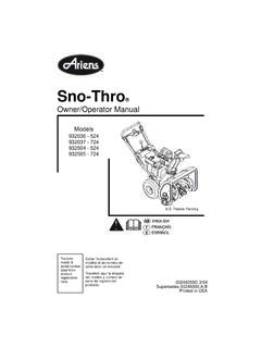 524 and 724 Snow Throw - Ariens