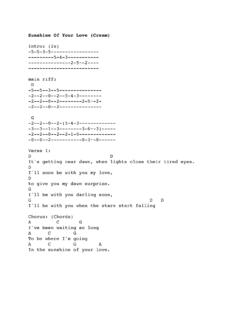 Sunshine Of Your Love (Cream) 'ukulele - Curtis Kamiya Music