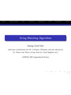 String Matching Algorithms - Auckland