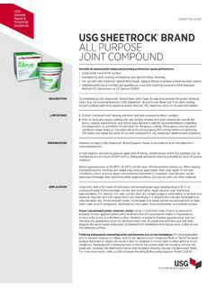 USG Solutions USG SHEETROCK BRAND ALL PURPOSE …