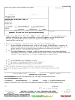 DE-295 EX PARTE PETITION FOR FINAL DISCHARGE AND …