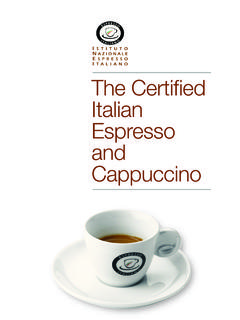The Certified Italian Espresso and Cappuccino
