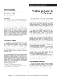 Nutrition and Athletic - San Jose State University