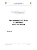 Transport Sector Strategic HIV/AIDS Plan - Justice …