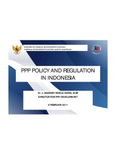 PPP POLICY AND REGULATION IN INDONESIA - …