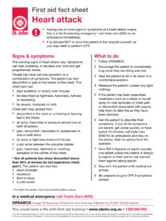 First aid fact sheet Heart attack - St John Ambulance ...