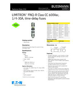 LIMITRON™ FNQ-R Class CC 600Vac, 1⁄4-30A, time-delay fuses