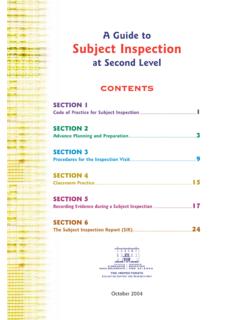 A Guide to Subject Inspection - SDPI