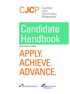 Joint Commission Professional Candidate Handbook