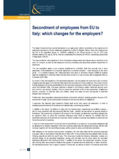 Secondment of employees from EU to Italy: which changes ...