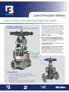 Low E Valves with Bonney Forge Eco-Seal