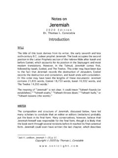 Notes on Jeremiah - Plano Bible Chapel