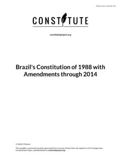 Brazil's Constitution of 1988 with Amendments through 2014