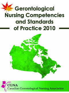 Gerontological Nursing Competencies and Standards of ...