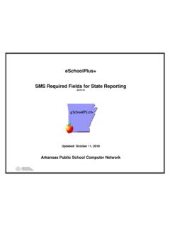 eSchoolPlus+ SMS Required Fields for State Reporting