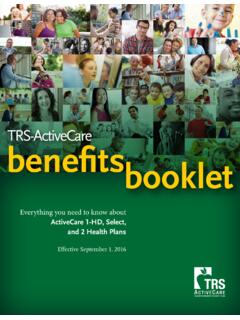 2016-17 TRS-ActiveCare Benefits Booklet