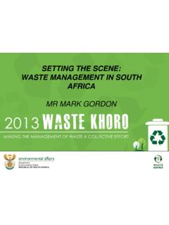 SETTING THE SCENE: WASTE MANAGEMENT IN SOUTH …