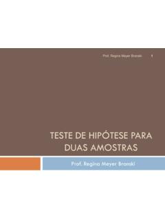 TESTE DE HIP&#211;TESE PARA DUAS AMOSTRAS