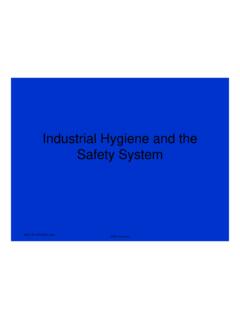 Industrial Hygiene and the Safety System