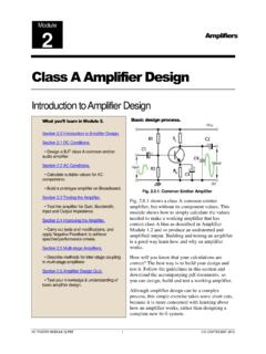 Class A Amplifier Design - Learn About Electronics