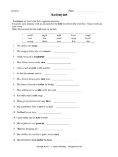 Antonyms - Free Printable Worksheets for Preschool