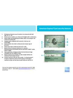 American Express&#174;Card security features