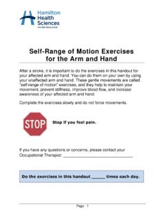 Self Range of Motion Exercises for Arm and Hand