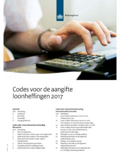 Codes voor de aangifte loonheffingen 2017