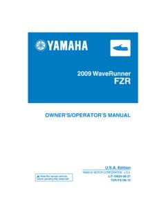 2009 WaveRunner FZR - Yamaha Motor Company