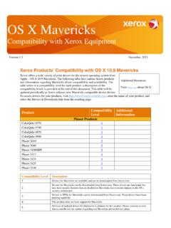 OS X Mavericks - Product Support and Drivers – Xerox