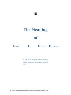 The Meaning of L I F E - Computer Forensics Miscellany