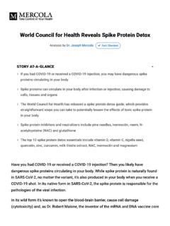 World Council for Health Re veals Spike Protein Detox