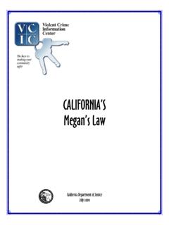 CALIFORNIA’S Megan’s Law - Department of Justice