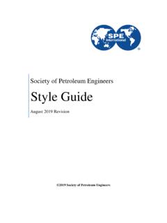 Society of Petroleum Engineers Style Guide