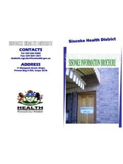 Sisonke Health District Information Brochure