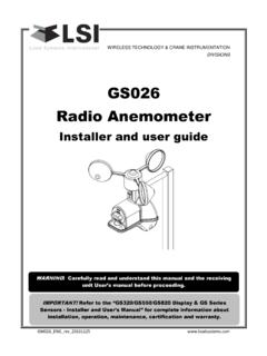 GS026 Radio Anemometer - Trimble's Lifting Solutions Division