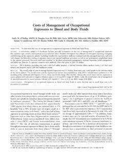 Costs of Management of Occupational Exposures to Blood and ...