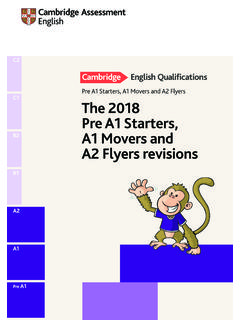 Pre A1 Starters, A1 Movers and A2 Flyers C1 The 2018 Pre ...
