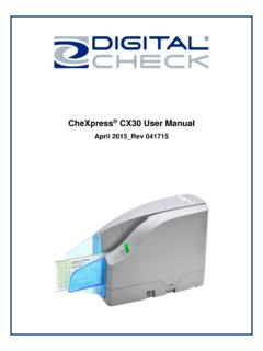 CheXpress CX30 User Manual - Digital Check